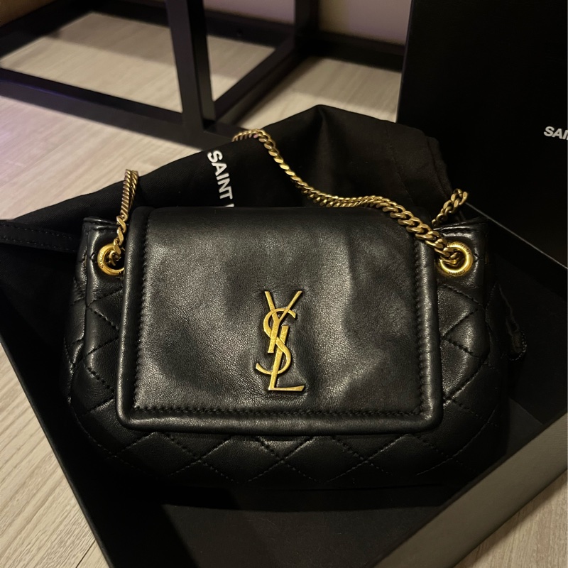 [斑比暴衝💕] 已預訂🈯️YSL 聖羅蘭 nolita 鏈條 小羊皮 黑色 肩背包-31