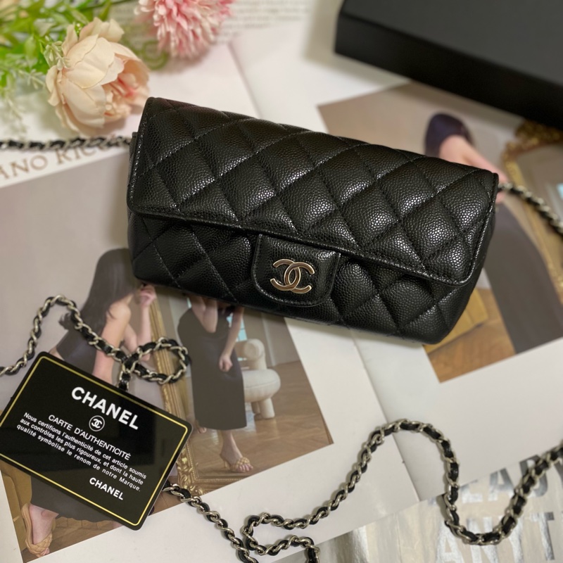 CHANEL香奈兒荔枝皮菱格紋眼鏡墨鏡包-1