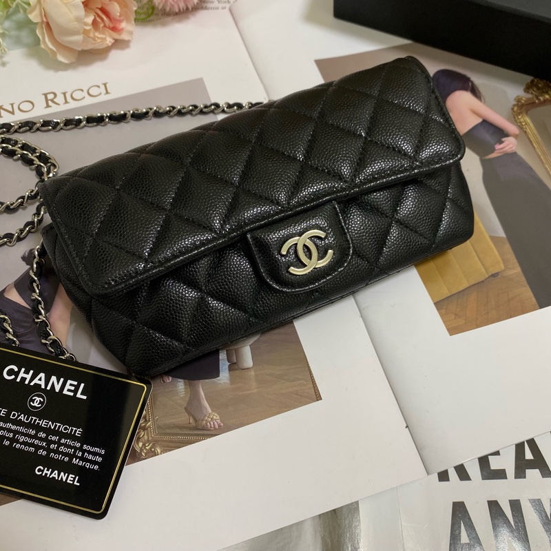 CHANEL香奈兒荔枝皮菱格紋眼鏡墨鏡包-2