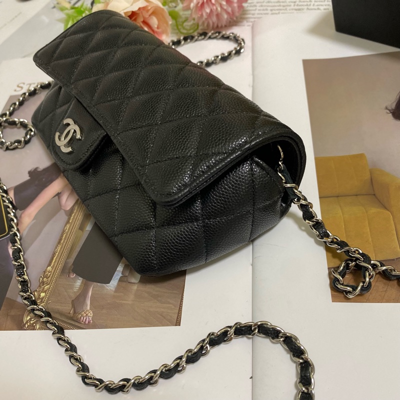 CHANEL香奈兒荔枝皮菱格紋眼鏡墨鏡包-4