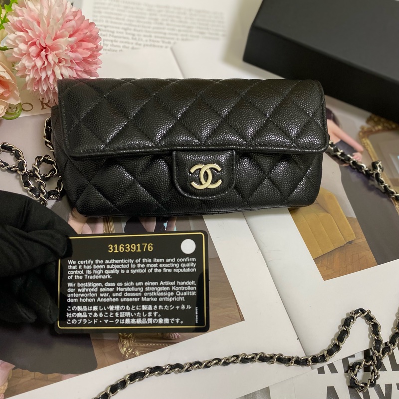 CHANEL香奈兒荔枝皮菱格紋眼鏡墨鏡包-14
