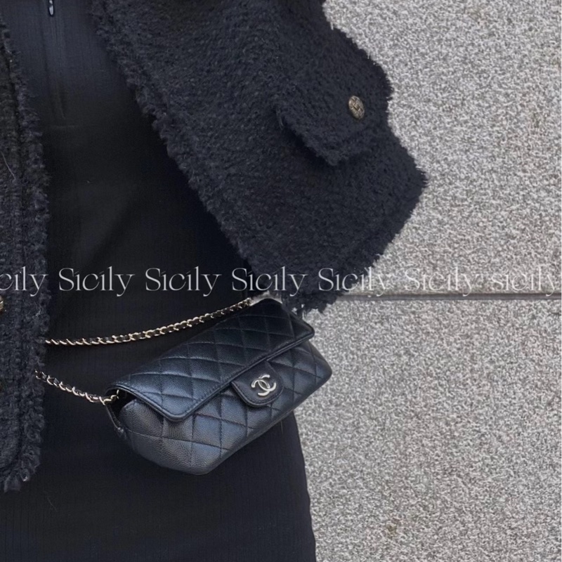 CHANEL香奈兒荔枝皮菱格紋眼鏡墨鏡包-18