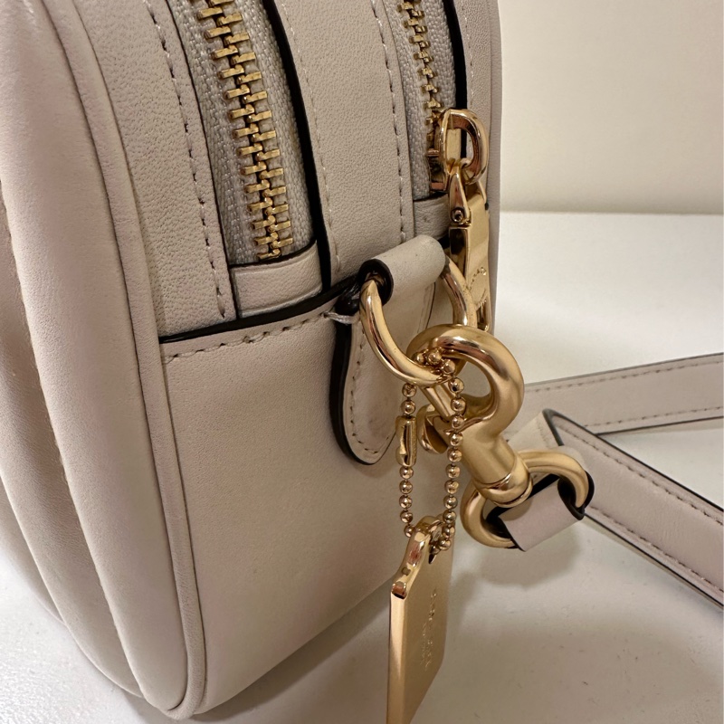 COACH JES 雙層相機包 皮革單肩斜挎包 女款 白色-2