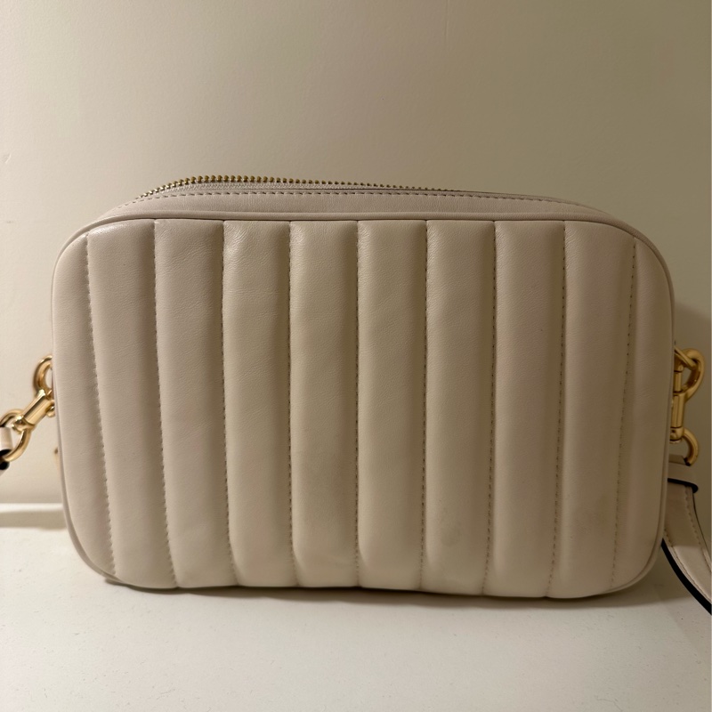 COACH JES 雙層相機包 皮革單肩斜挎包 女款 白色-7