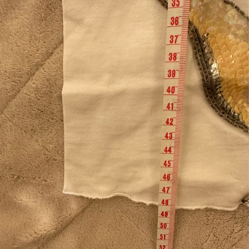 全新轉售 原價$2580｜專櫃購入 Anna Sui 柔美浪漫氣質 亮片花朵🌷 滾邊短袖T恤 XS-5