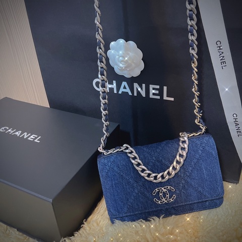 CHANEL WOC 牛仔 銀鍊
