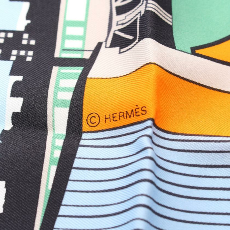 【日本直送】 方巾70 Minuit au Faubourg 絲巾 絲 藍色 多彩色 22SS-1