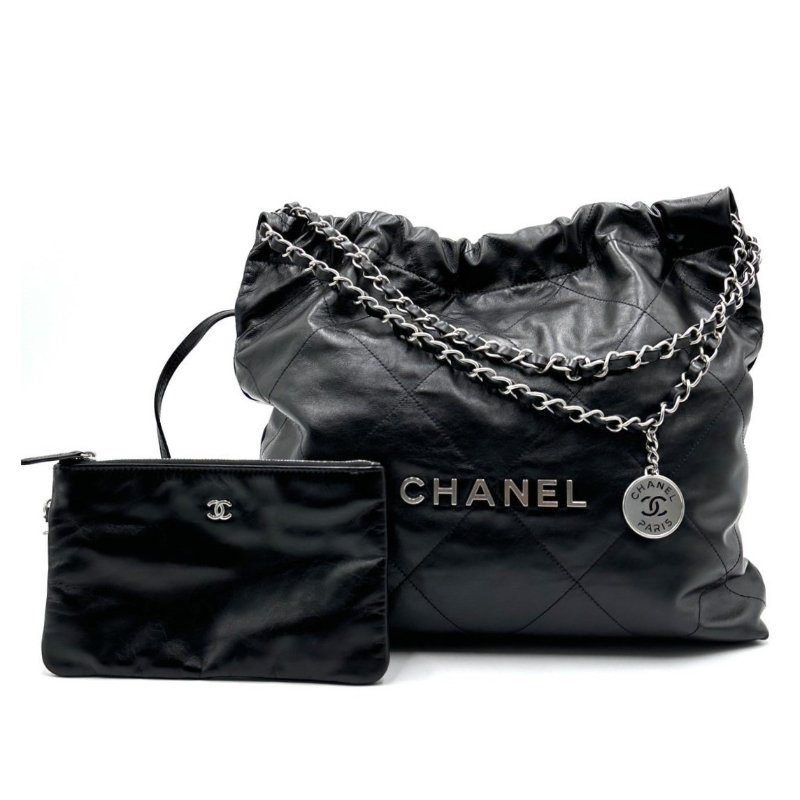 CHANEL 22 Bag - 黑銀中號-0
