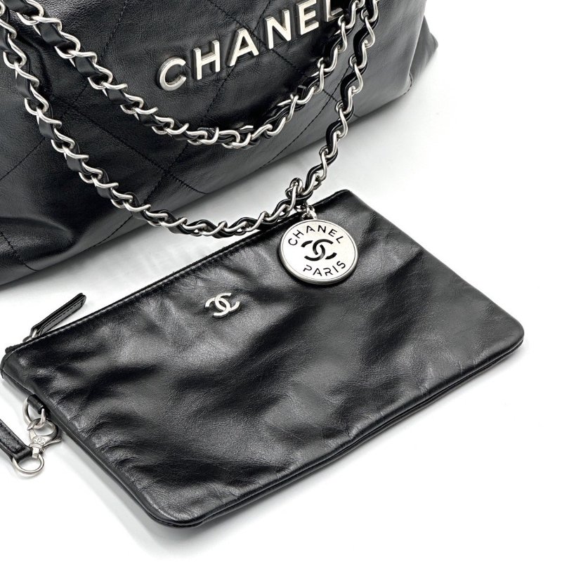 CHANEL 22 Bag - 黑銀中號-3
