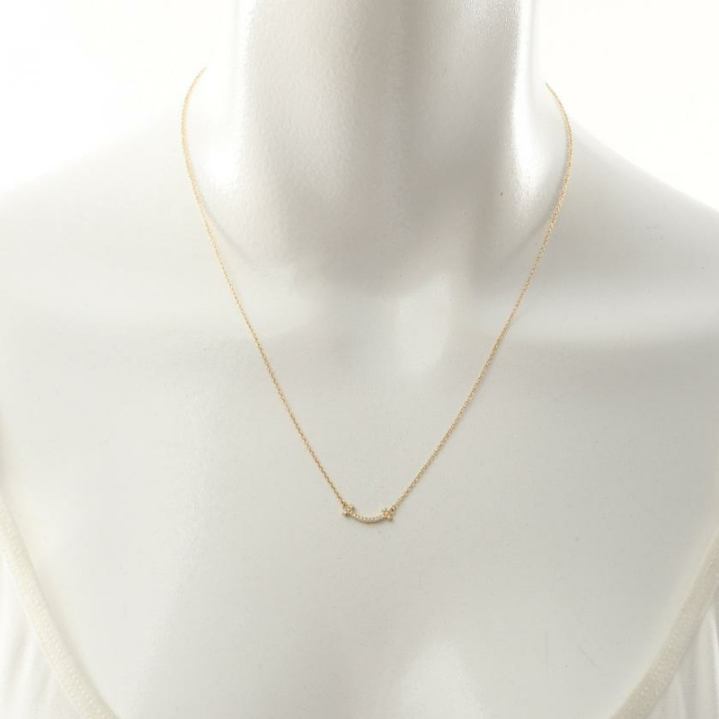 【日本直送】 T-smile mini necklace K18YG diamond Yellow Gold-3