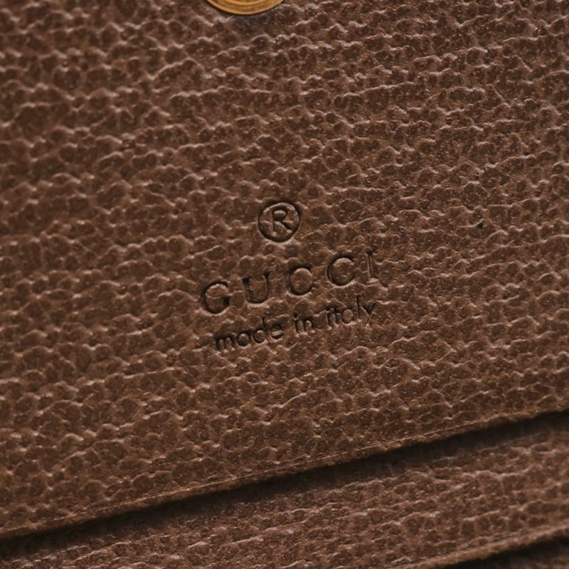 【日本直送】 Ophidia 雙G SUPREME Sherry line 對折皮夾 PVC 真皮 帆布 米色 深棕色 多彩色-3