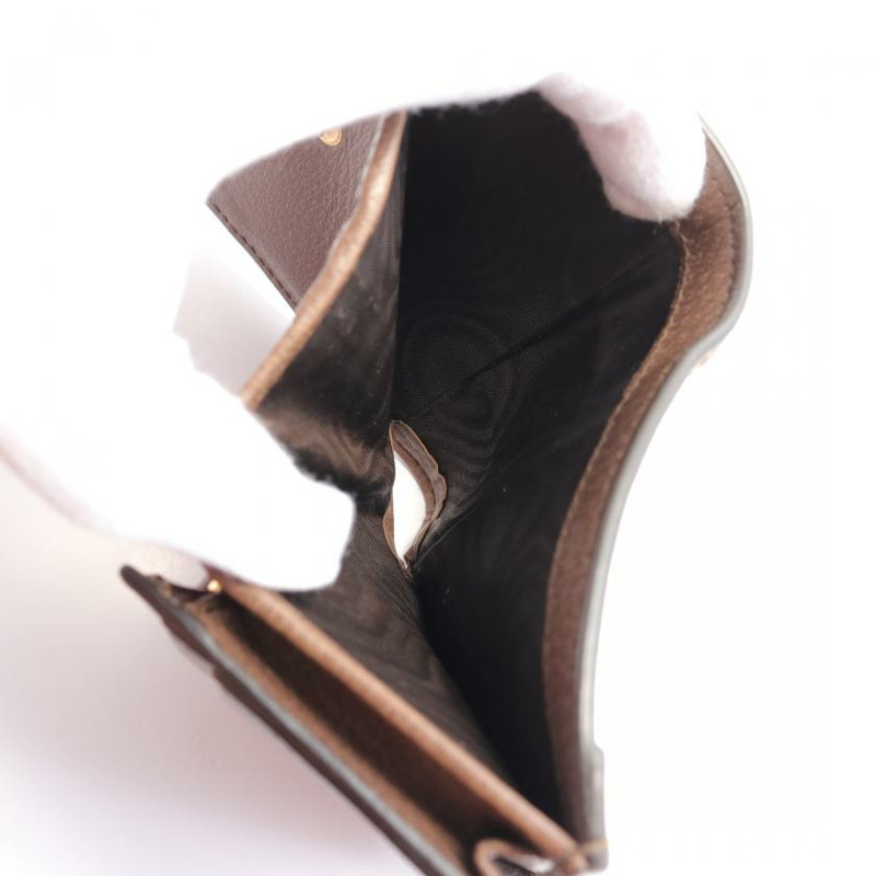 【日本直送】 Ophidia 雙G SUPREME Sherry line 對折皮夾 PVC 真皮 帆布 米色 深棕色 多彩色-4