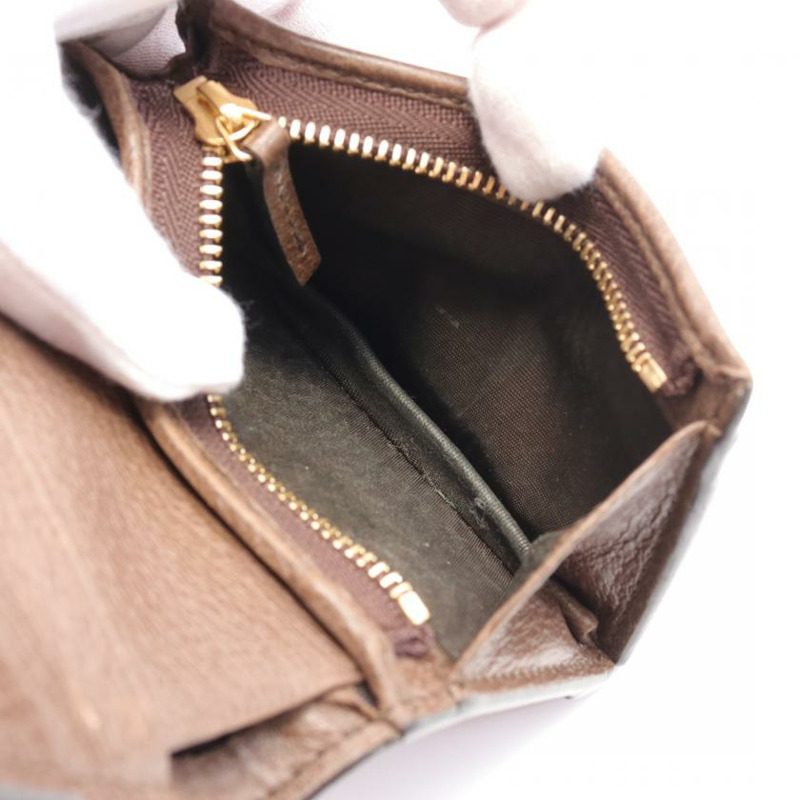 【日本直送】 Ophidia 雙G SUPREME Sherry line 對折皮夾 PVC 真皮 帆布 米色 深棕色 多彩色-5