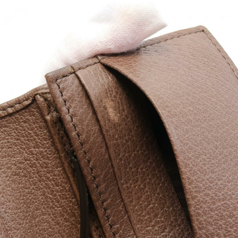 【日本直送】 Ophidia 雙G SUPREME Sherry line 對折皮夾 PVC 真皮 帆布 米色 深棕色 多彩色-6