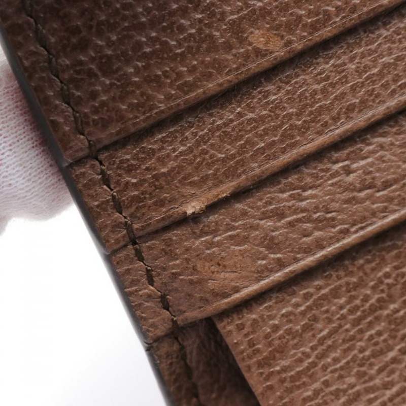 【日本直送】 Ophidia 雙G SUPREME Sherry line 對折皮夾 PVC 真皮 帆布 米色 深棕色 多彩色-8