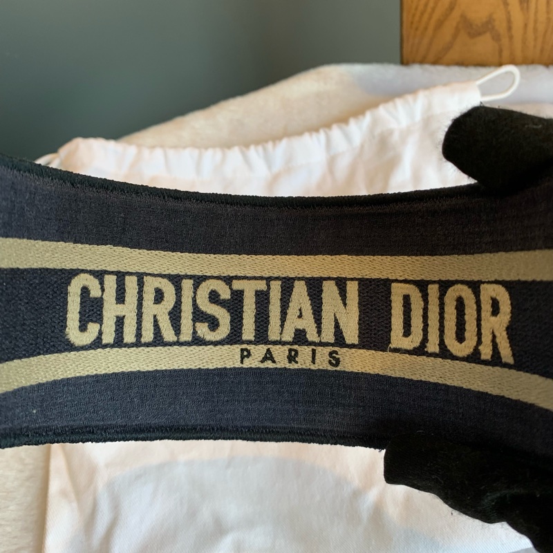Christian Dior Oblique 緹花刺繡帆布髮箍-3