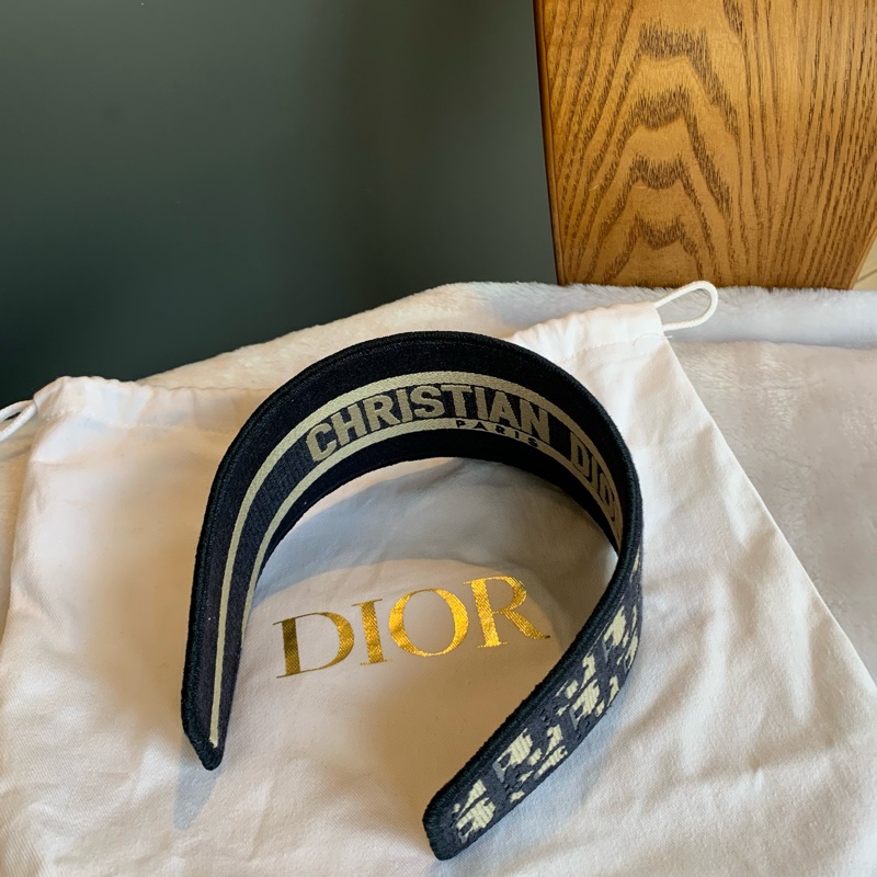 Christian Dior Oblique 緹花刺繡帆布髮箍-6