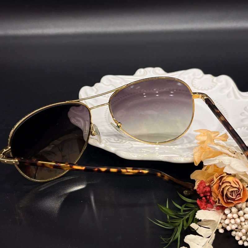 Louis Vuitton LV 棕色金框 字紋雷射LOGO鏡面 飛行墨鏡/眼鏡/配件-3