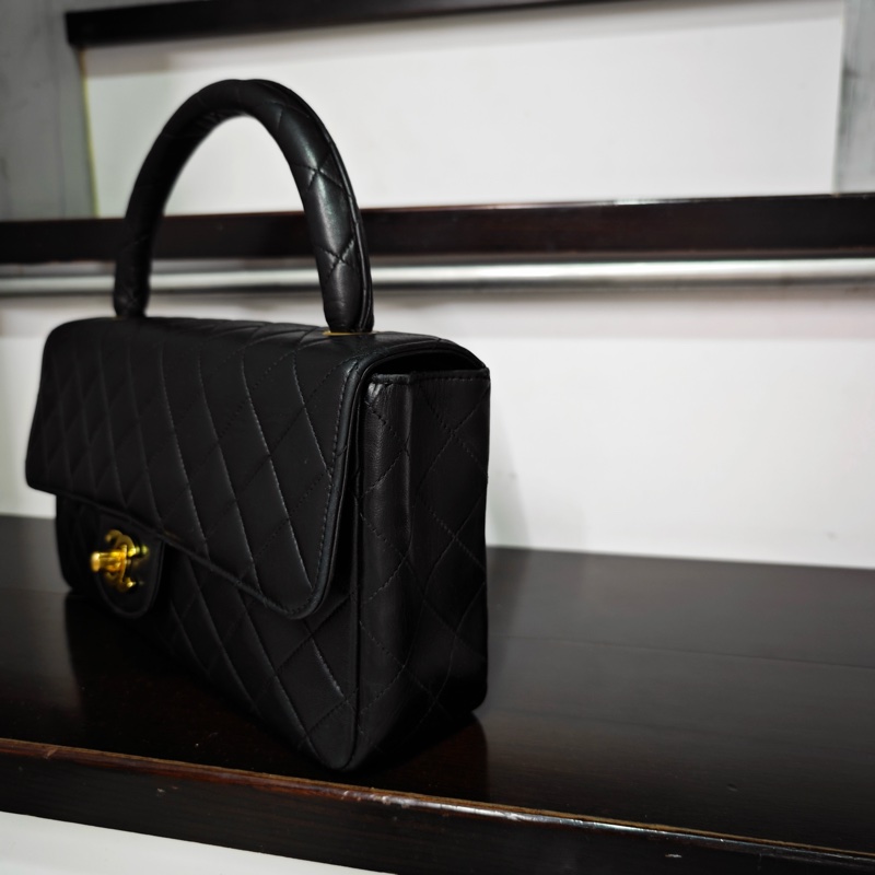 Chanel vintage cf凱莉Kelly包 有標-15