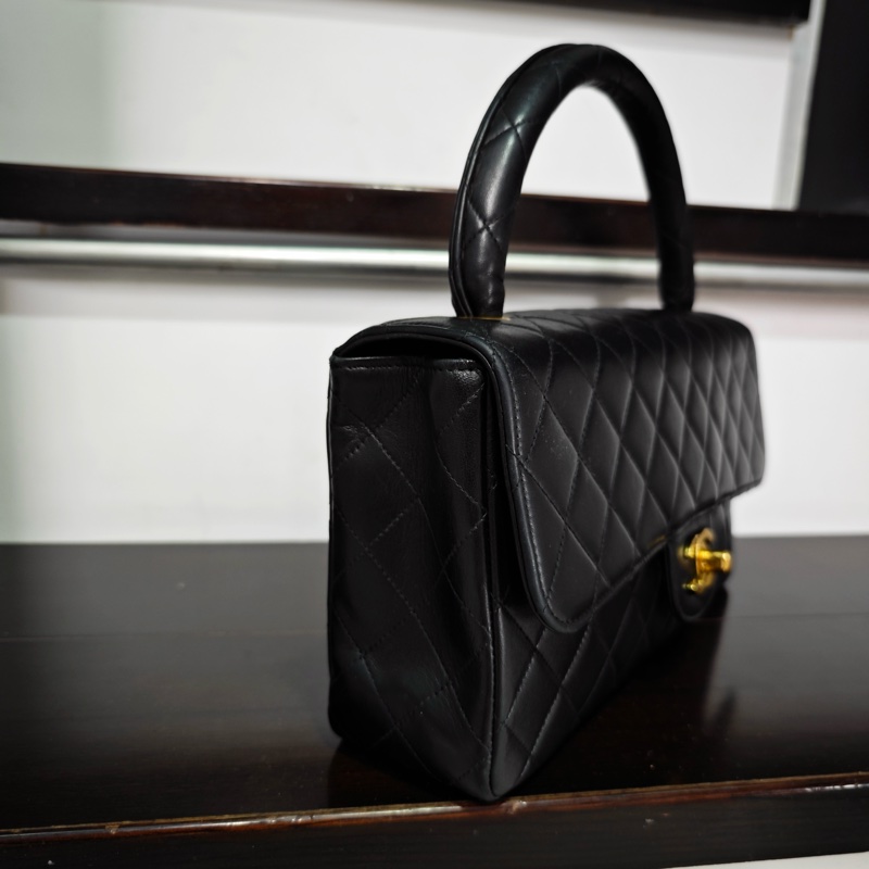 Chanel vintage cf凱莉Kelly包 有標-16