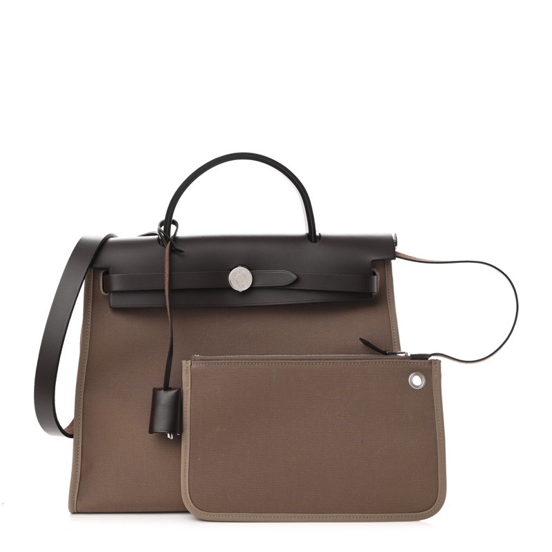 二手🤎愛馬仕Hermes herbag zip 31 大象灰外縫🐘配烏木色-1