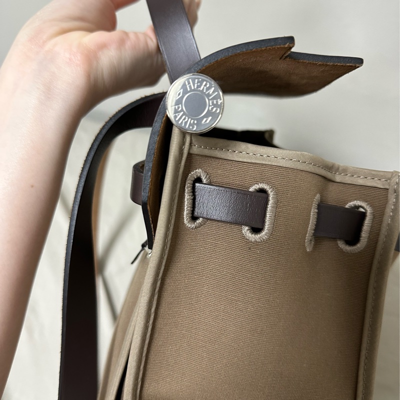 二手🤎愛馬仕Hermes herbag zip 31 大象灰外縫🐘配烏木色-8