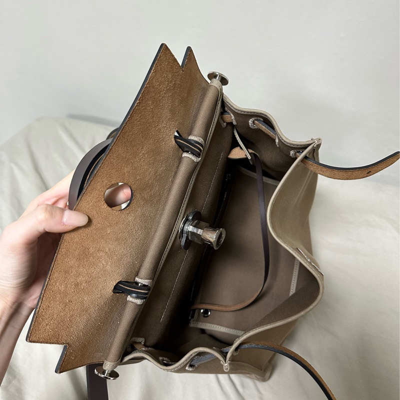 二手🤎愛馬仕Hermes herbag zip 31 大象灰外縫🐘配烏木色-11