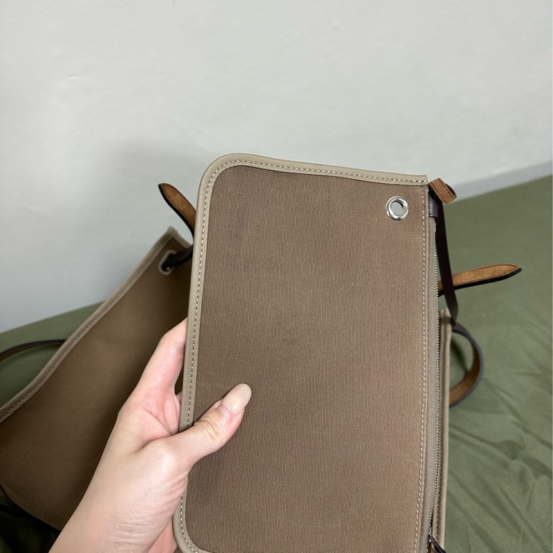 二手🤎愛馬仕Hermes herbag zip 31 大象灰外縫🐘配烏木色-14