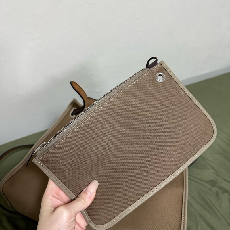 二手🤎愛馬仕Hermes herbag zip 31 大象灰外縫🐘配烏木色-15