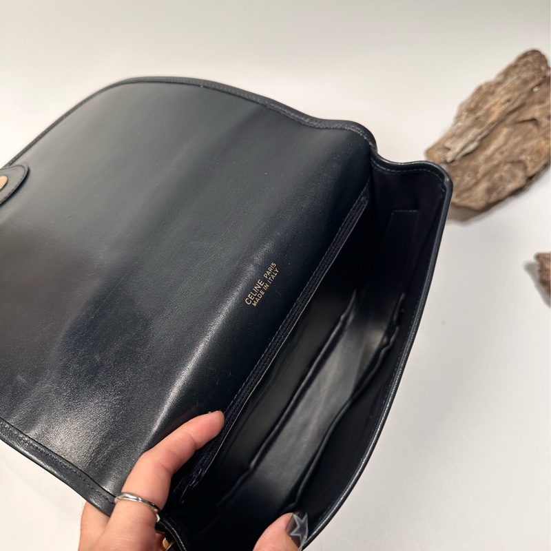 Celine vintage 日本二手 中古復古古董 老花 馬車 logo 馬鞍包 側背包-4