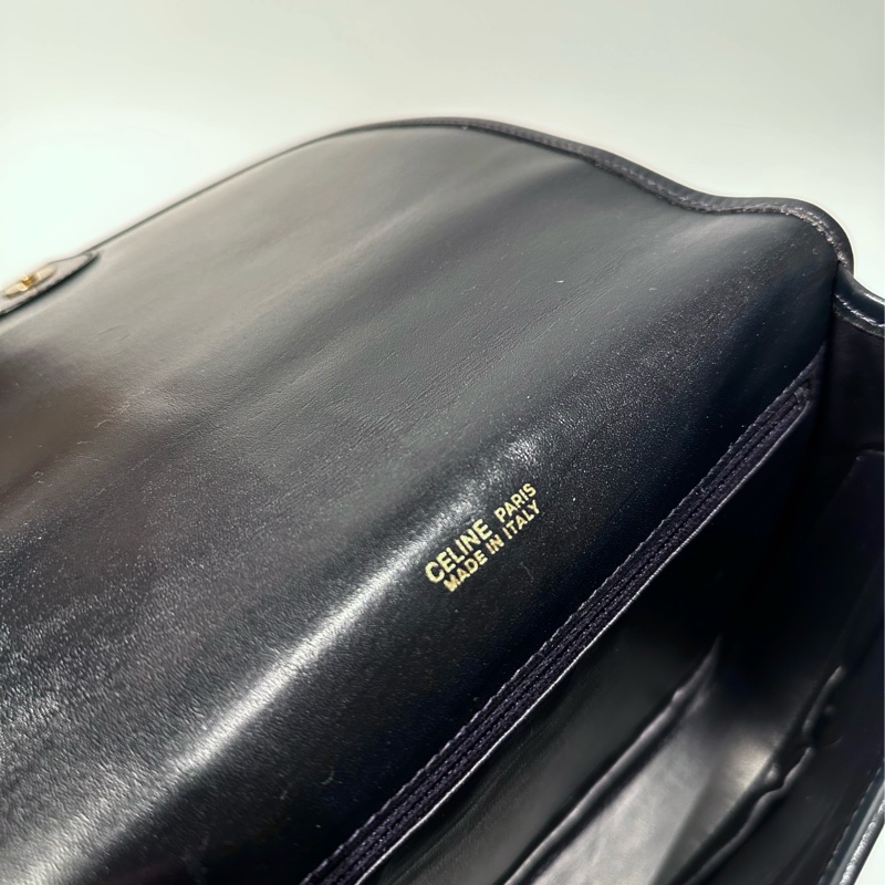 Celine vintage 日本二手 中古復古古董 老花 馬車 logo 馬鞍包 側背包-5