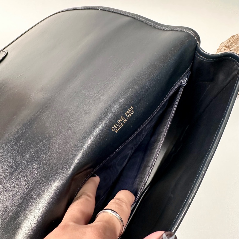 Celine vintage 日本二手 中古復古古董 老花 馬車 logo 馬鞍包 側背包-6