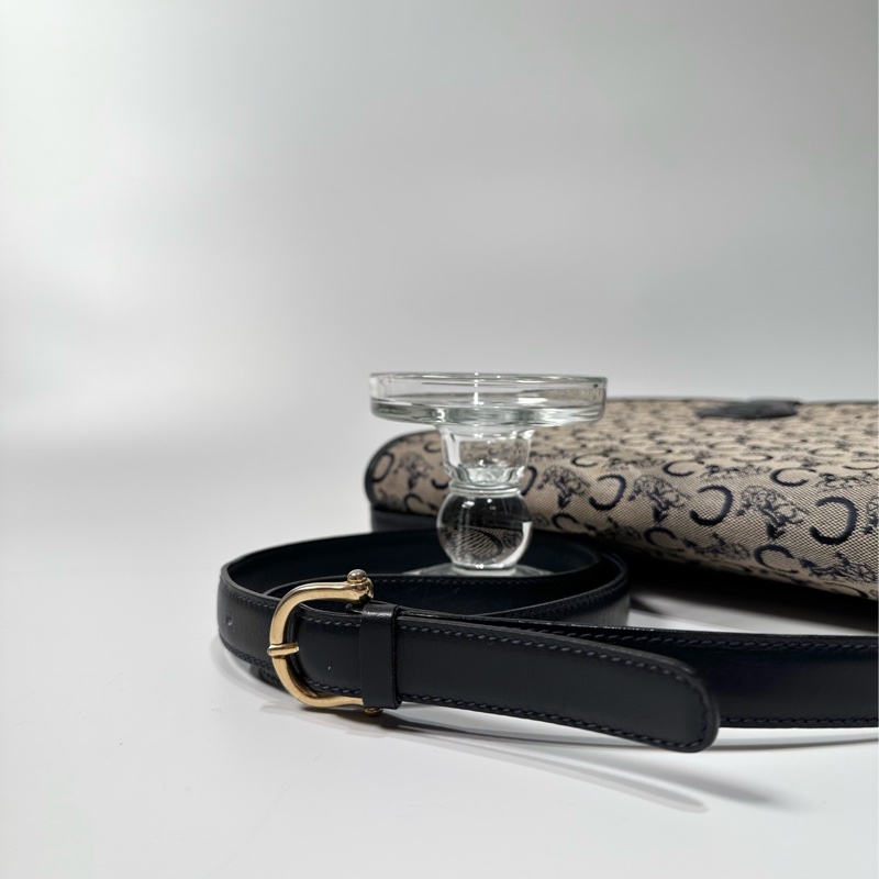 Celine vintage 日本二手 中古復古古董 老花 馬車 logo 馬鞍包 側背包-8