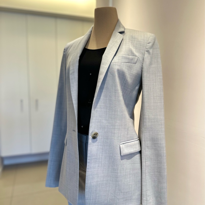 [新上架冬裝］Theory 淺灰薄羊毛西裝外套，Size 0，95成新-2