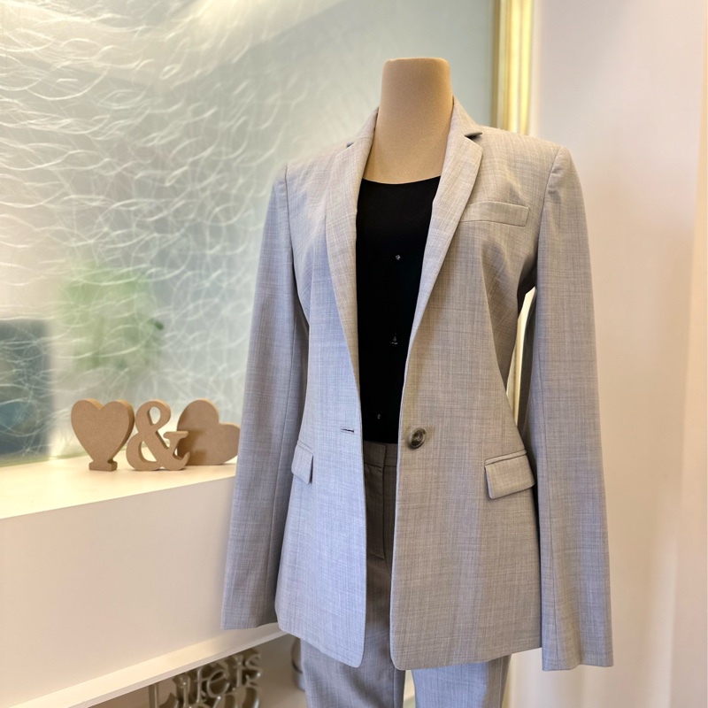 [新上架冬裝］Theory 淺灰薄羊毛西裝外套，Size 0，95成新-3