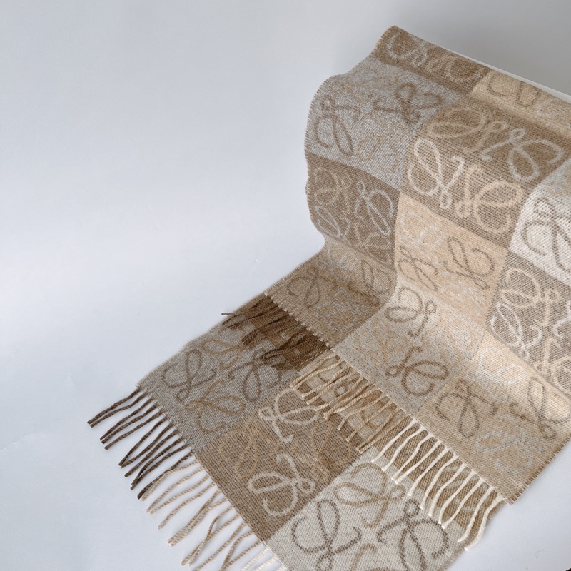 LOEWE 燕麥色 圍巾-4