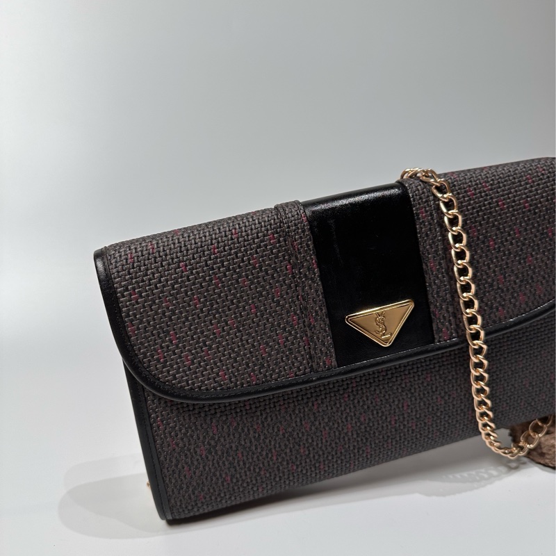Ysl vintage 日本二手中古復古古董 編織紋 鏈帶包 肩背包 側背包｜PopChill 拍拍圈