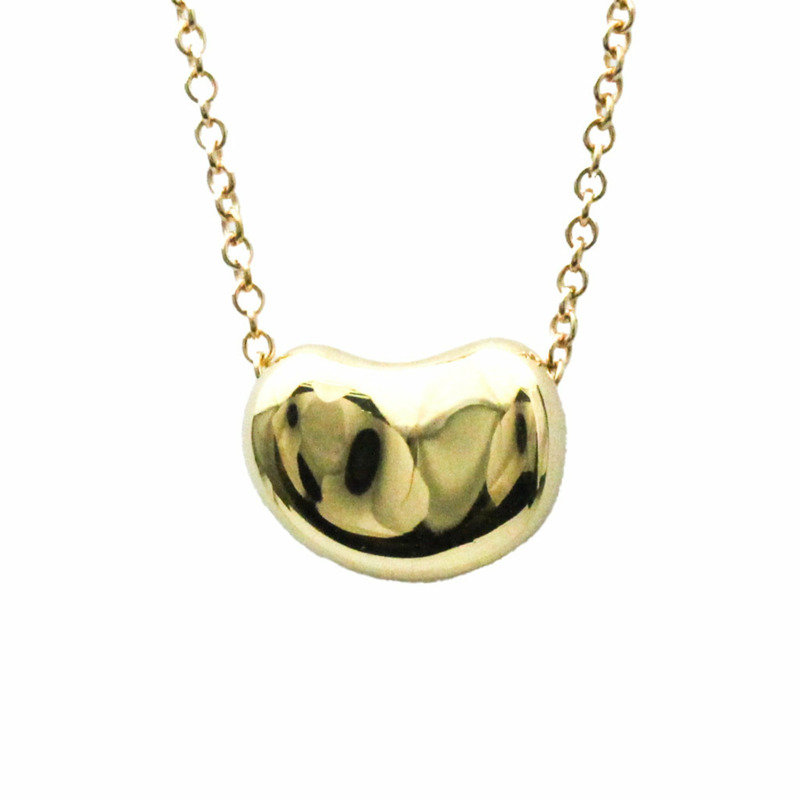 【日本直送】Tiffany Bean 黃金(18K)無石男士、女士時尚吊墜項鍊(金色)-0