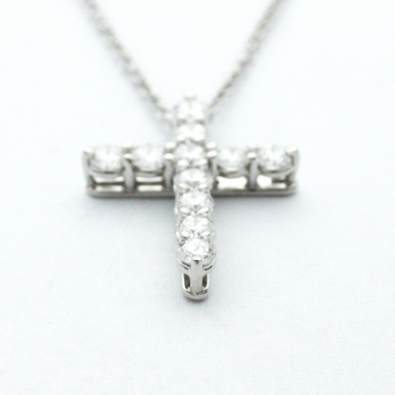 【日本直送】蒂芬妮小十字鑽石項鍊白金鑽石男士、女士時尚吊墜項鍊（銀色）-3