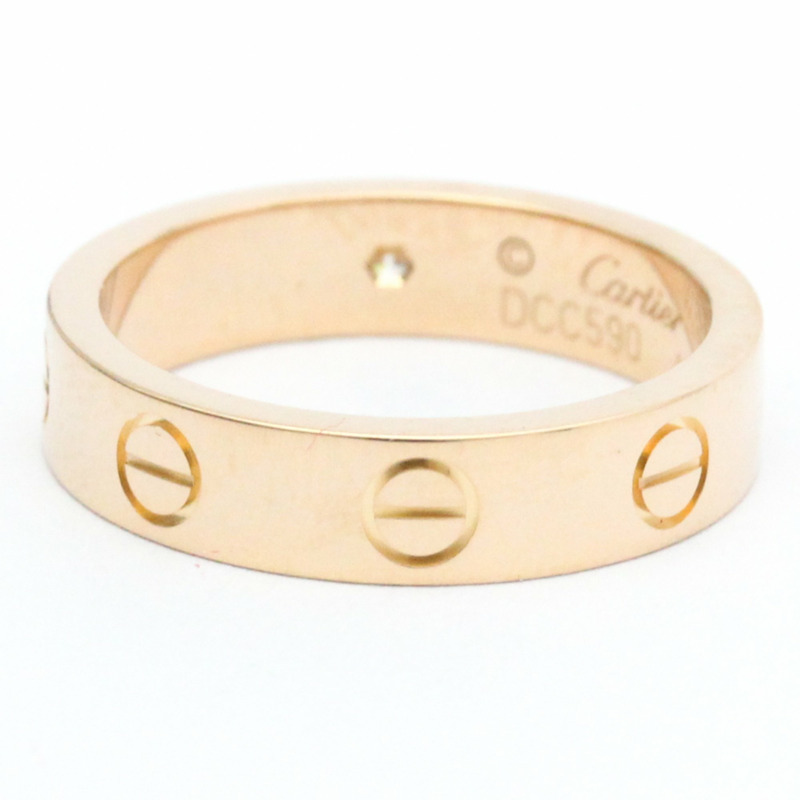 【日本直送】卡地亞 Love 玫瑰金 (18K) 時尚鑽石戒指 克拉/0.02 玫瑰金-3