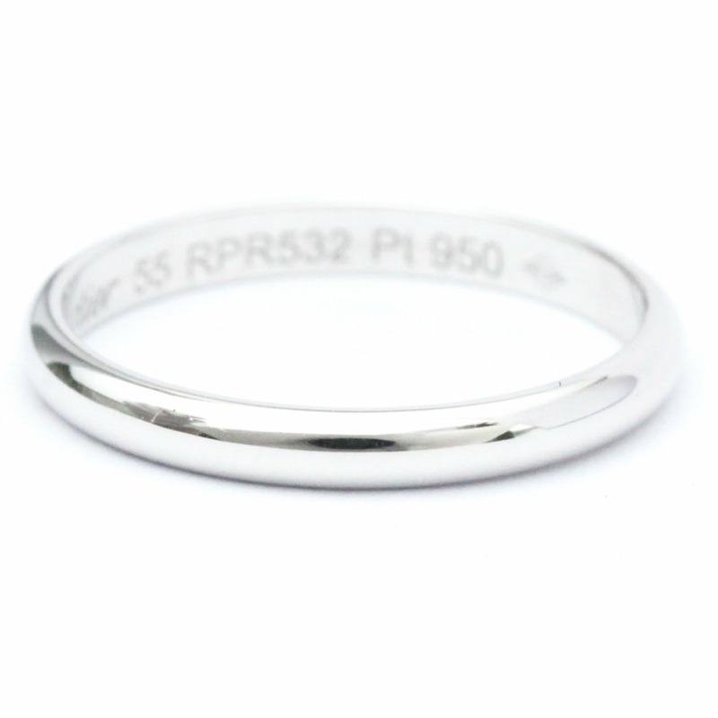 【日本直送】卡地亞 1895 結婚戒指鉑金時尚無石戒環銀色-3