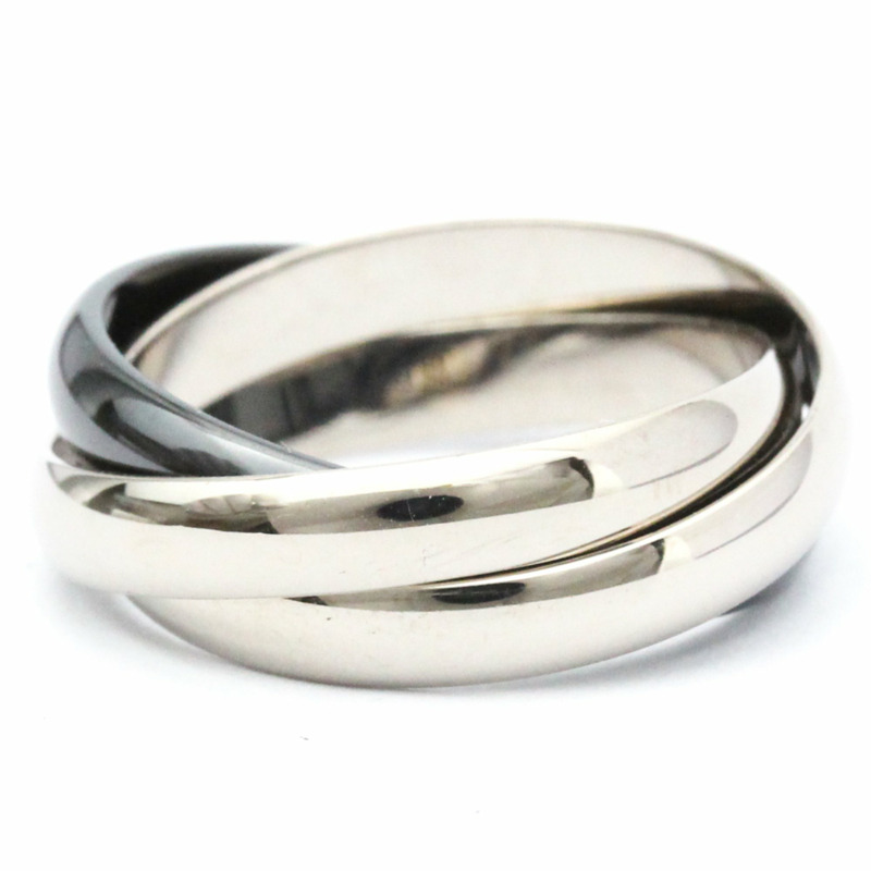 【日本直送】卡地亞 Trinity 陶瓷,白金(18K)時尚無石戒指 黑色,銀色-2