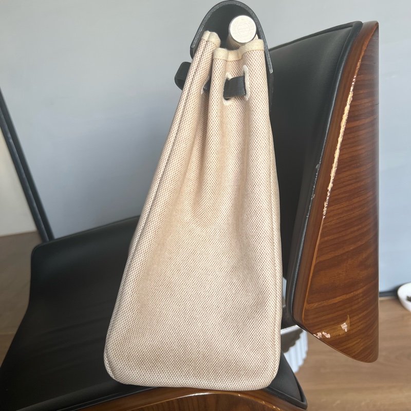 Herbag 39 Hermes 愛馬仕 黑白拼色 中古款 附替換袋-6