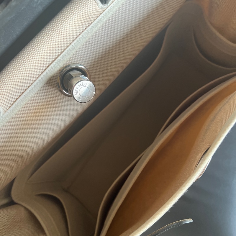 Herbag 39 Hermes 愛馬仕 黑白拼色 中古款 附替換袋-10