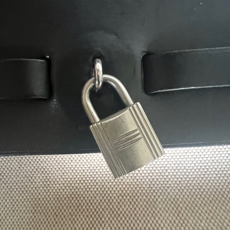 Herbag 39 Hermes 愛馬仕 黑白拼色 中古款 附替換袋-16