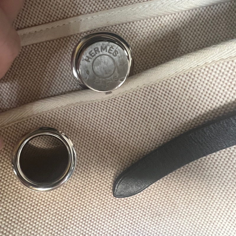 Herbag 39 Hermes 愛馬仕 黑白拼色 中古款 附替換袋-17