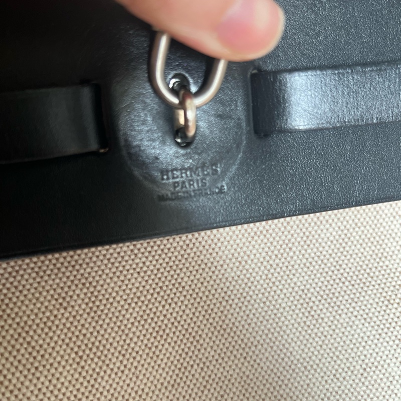 Herbag 39 Hermes 愛馬仕 黑白拼色 中古款 附替換袋-19