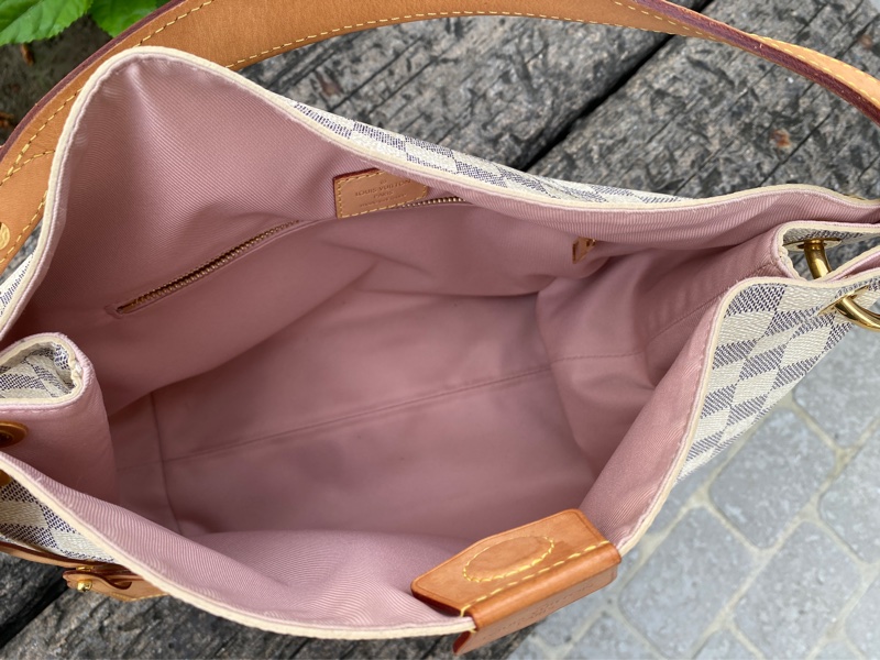 二手LOUIS VUITTON LV 白色棋盤格graceful單肩背包PM-9