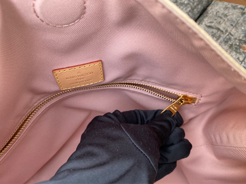 二手LOUIS VUITTON LV 白色棋盤格graceful單肩背包PM-10