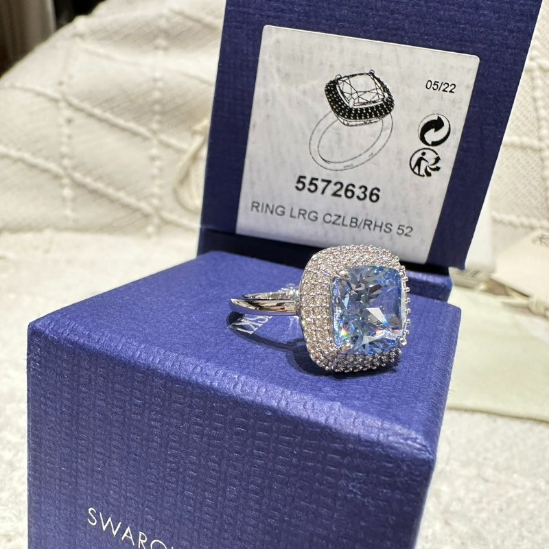 SWAROVSKI 施華洛世奇 海洋之心藍水晶戒指-2